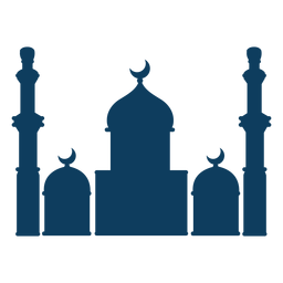 Silhueta da torre da cúpula da mesquita Desenho PNG