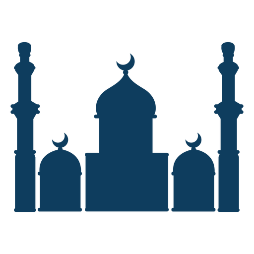 Mosque dome crescent tower silhouette PNG Design