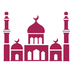 Mezquita torre cúpula creciente silueta detallada Diseño PNG