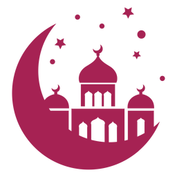 Crescente da cúpula da torre da mesquita detalhado recortado Desenho PNG