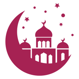 Mezquita torre cúpula media luna estrella silueta detallada Transparent PNG