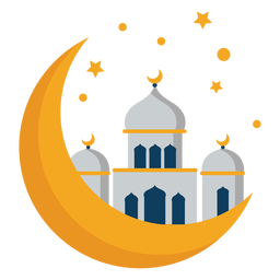 Mesquita torre lua crescente plana Desenho PNG