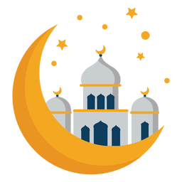 Mosque tower dome crescent star flat Transparent PNG