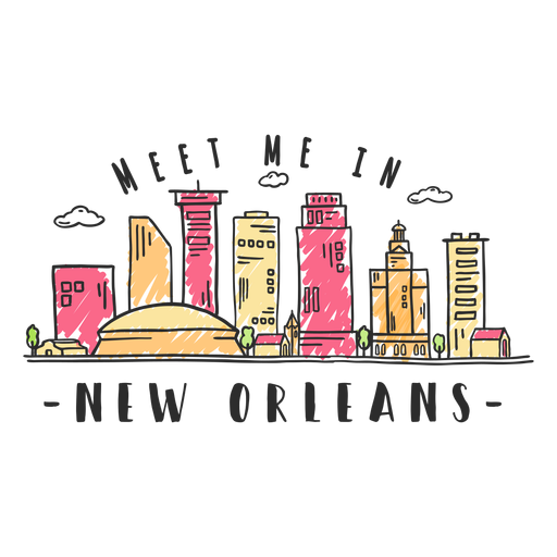 Adesivo de skyline de Nova Orleans Desenho PNG