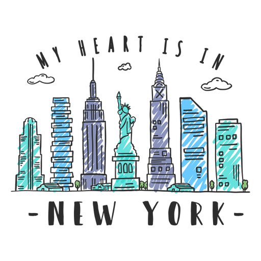 New York Skyline Aufkleber Transparenter Png Und Svg Vektor