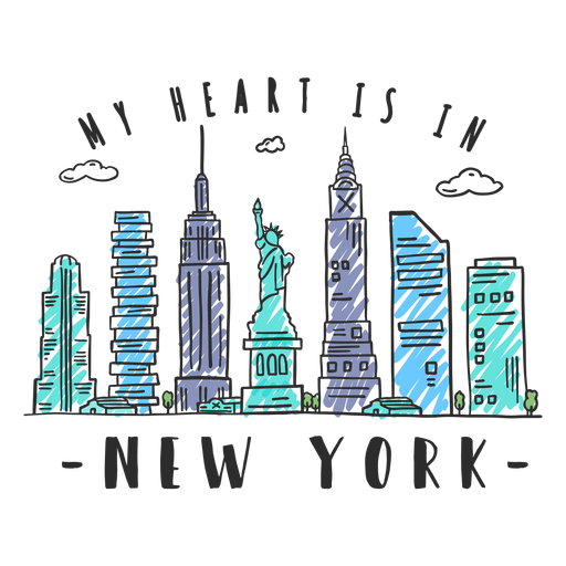 New york skyline sticker PNG Design