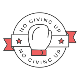 Luvas de boxe sem desistir adesivo de emblema colorido de estrela Desenho PNG