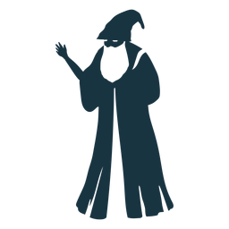 Anciano brujo mago gorra bata barba silueta detallada Diseño PNG
