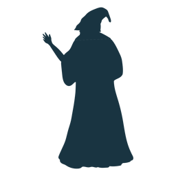 Alter Mann Zauberer Zauberer Mütze Robe Bart Silhouette PNG-Design