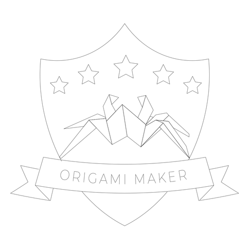 Origami Maker Spider Star Papier Abzeichen Linie PNG-Design