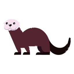 Otter fur muzzle tail rounded flat PNG Design