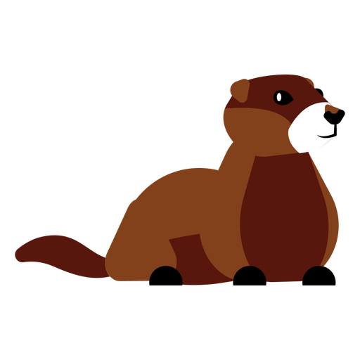 Focinho de cauda de pele de lontra arredondado e achatado Desenho PNG