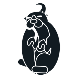 Silhueta detalhada de cauda de pelo de focinho de lontra Desenho PNG