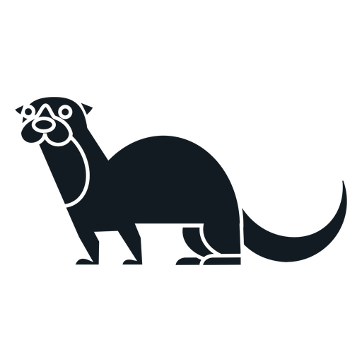 Otter Mündungsschwanzfell detaillierte Silhouette PNG-Design