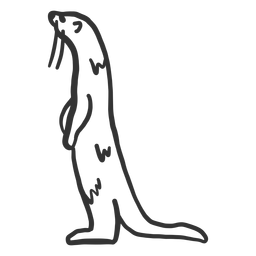 Otter muzzle tail fur doodle PNG Design Transparent PNG