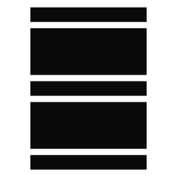 Silueta detallada de puerta rectangular con franja P Diseño PNG