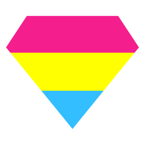 Pansexual brilliant diamond stripe flat - Transparent PNG & SVG vector file