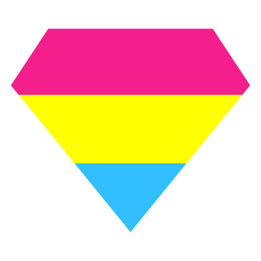 Pansexual brilliant diamond stripe flat PNG Design