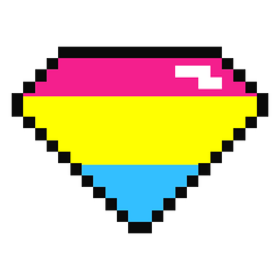 Pansexual brillante diamante raya pixel plana