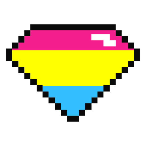 Pansexual brillante Diamantstreifen Pixel flach PNG-Design