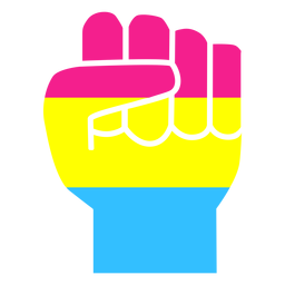 Pansexual hand finger fist stripe flat PNG Design