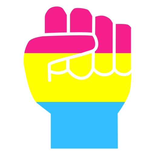 Pansexual hand finger fist stripe flat PNG Design
