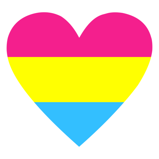 Faixa de coração pansexual plana Desenho PNG