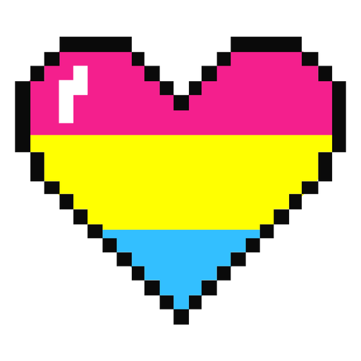 Pansexual heart stripe pixel flat PNG Design