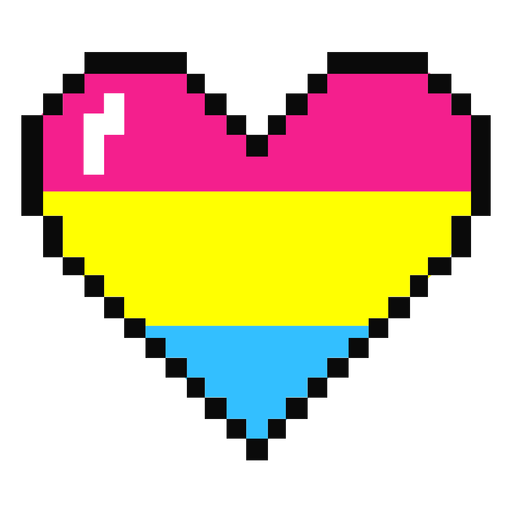 Píxeles planos de rayas de corazón pansexual Diseño PNG