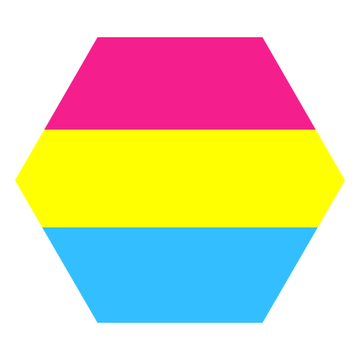 Pansexual hexagonal raya plana
