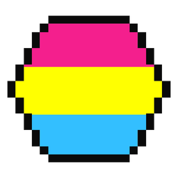 Pansexuelle Sechseckstreifen Pixel flach PNG-Design