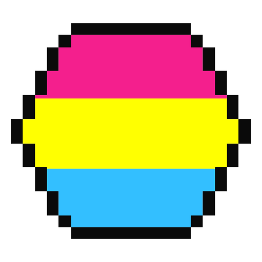 Pansexual hexagonal raya pixel plano