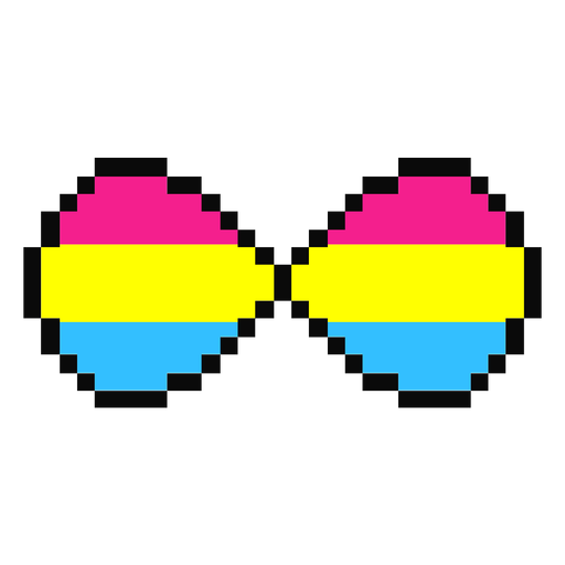 Pansexual infinity stripe pixel flat PNG Design