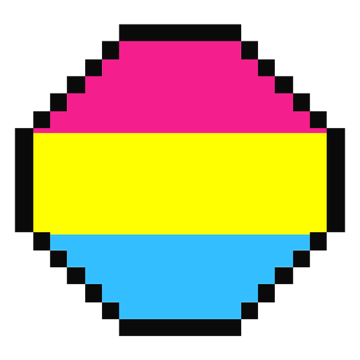 Pansexual octagon stripe pixel flat PNG Design