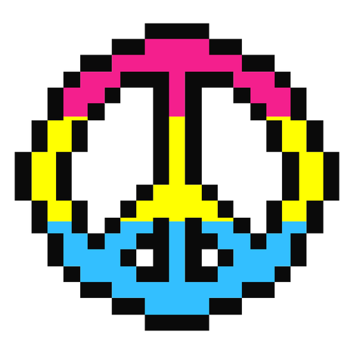 Pansexual pacifico raya pixel plana Diseño PNG