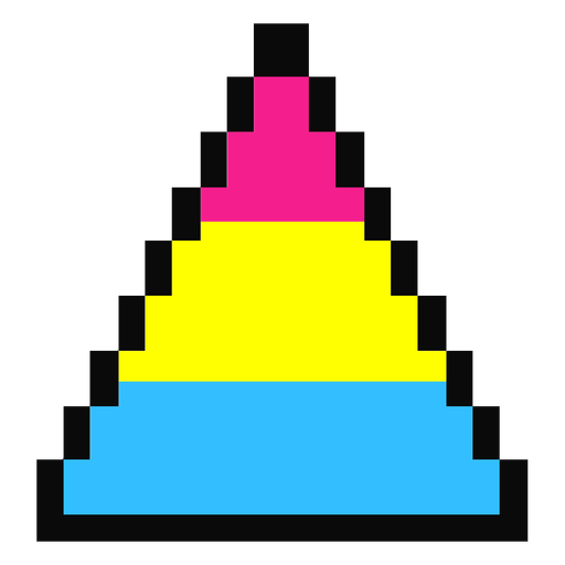Pansexuelle Dreiecksstreifen Pixel flach PNG-Design