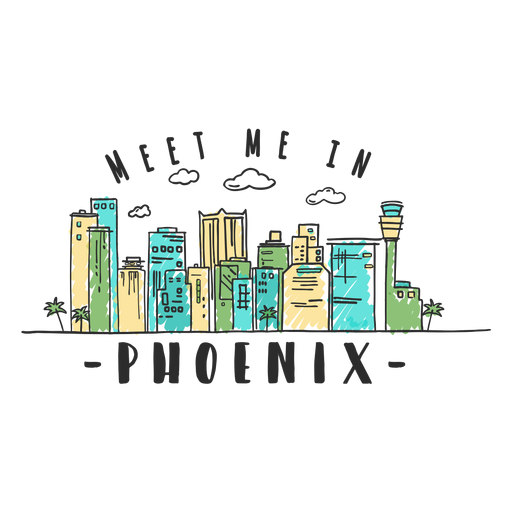 Adesivo de skyline de Phoenix Desenho PNG