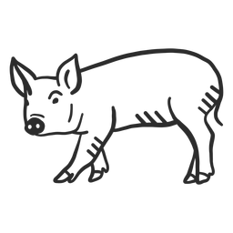 Pig Hoof Snout Ear Doodle PNG & SVG Design For T-Shirts