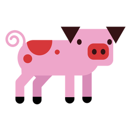 Orelha de focinho de porco porco arredondada plana Desenho PNG