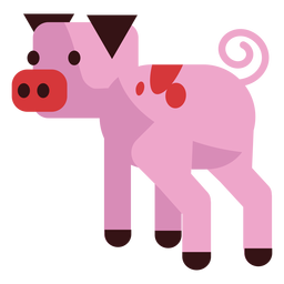 Pig snout hoof ear rounded flat PNG Design