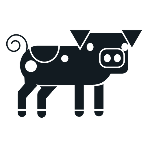 Cola de cerdo pezu?a hocico oreja silueta detallada Diseño PNG