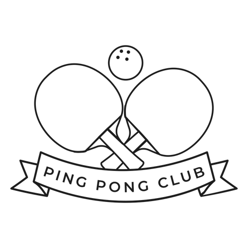 Ping pong club tennis ball racket badge stroke PNG Design