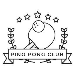 Ping pong club tennis ball racket star branch badge stroke Transparent PNG