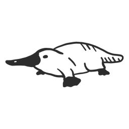 Cola de ornitorrinco pico pico de pato doodle Diseño PNG