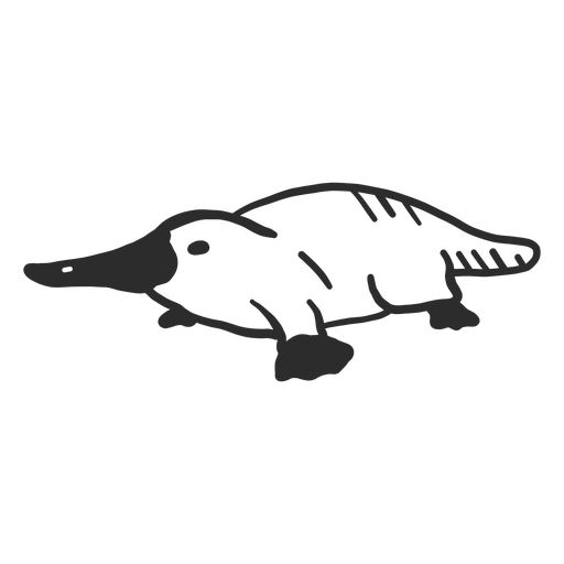 Platypus tail duckbill beak muzzle doodle PNG Design