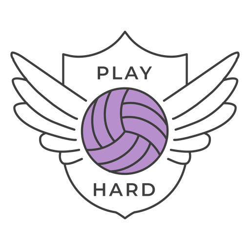Play hard ball wing colored badge sticker