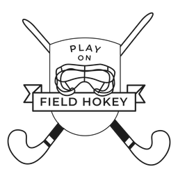 Spielen Sie auf dem Feldhockeyschlägerhelm-Abzeichenstrich PNG-Design