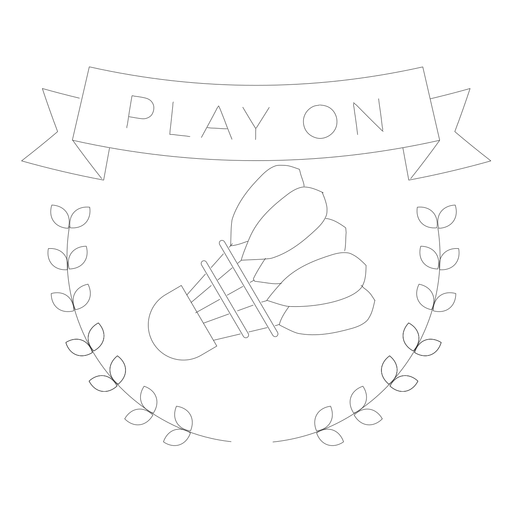 Play on shuttlecock branch badge line PNG Design