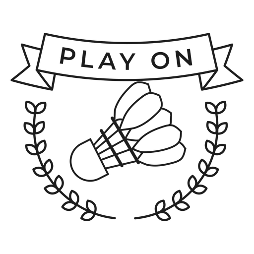Play on shuttlecock branch badge stroke PNG Design