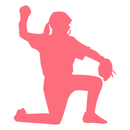 Player ball glove baseball player ballplayer silhouette PNG Design